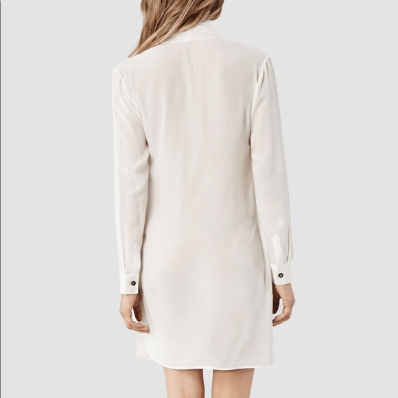 nwot All Saints Serra 100% silk drape shirt dress - Picture 3 of 6